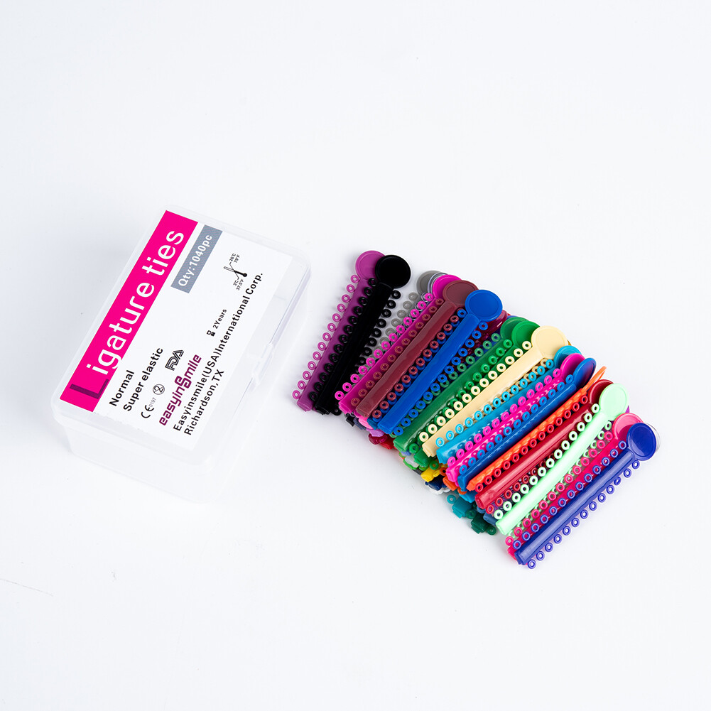 2Packs Dental Bracket Ligature Ties Orthodontic Braces Elastic Bands Mixed Color