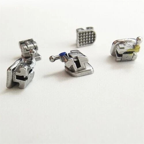 20Pcs Dental Self-ligating Orthodontic Brackets Metal Braces Roth 022 345 hooks