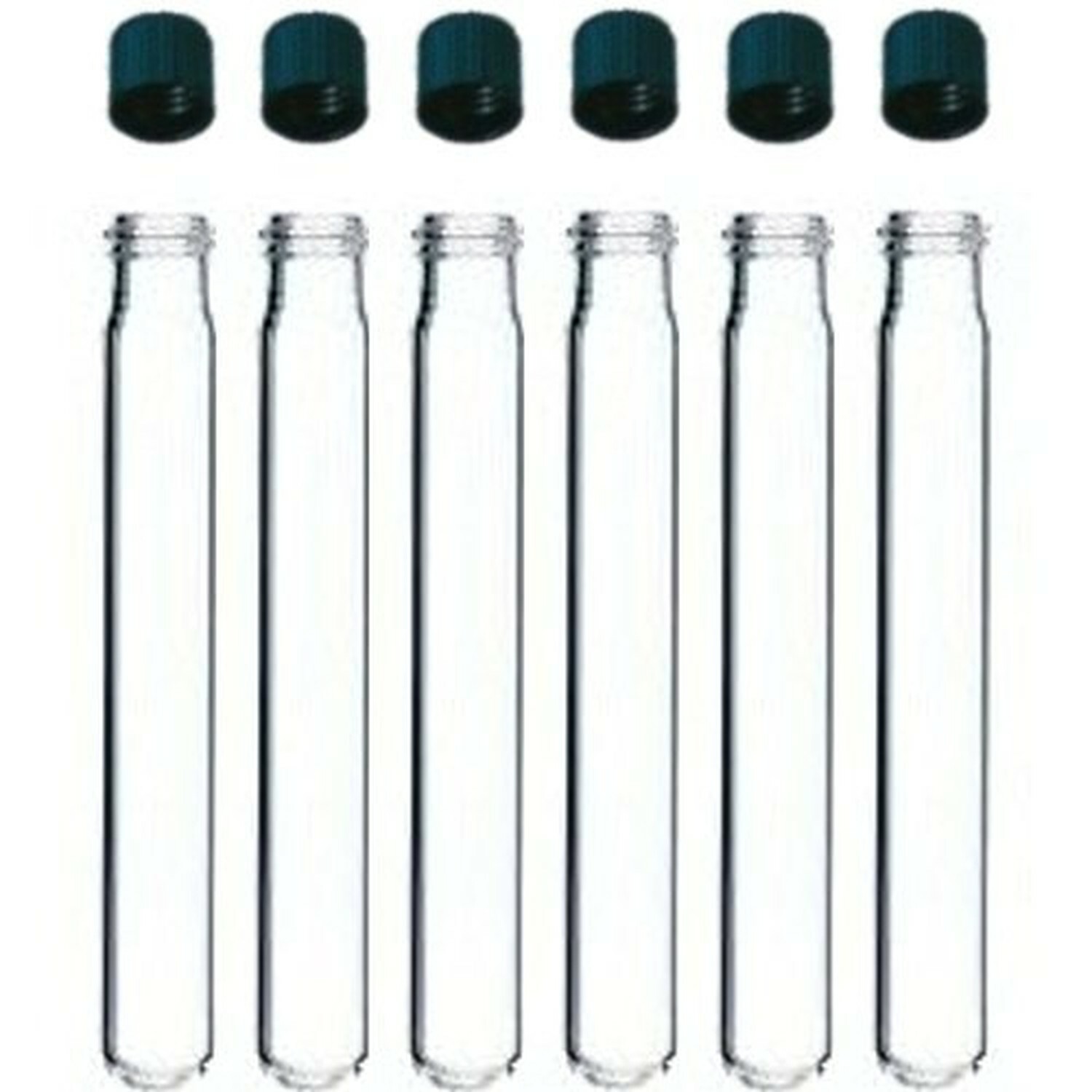 6 Pack – 5-inch, 16x125mm Pyrex Glass Test Tubes with Screw Caps