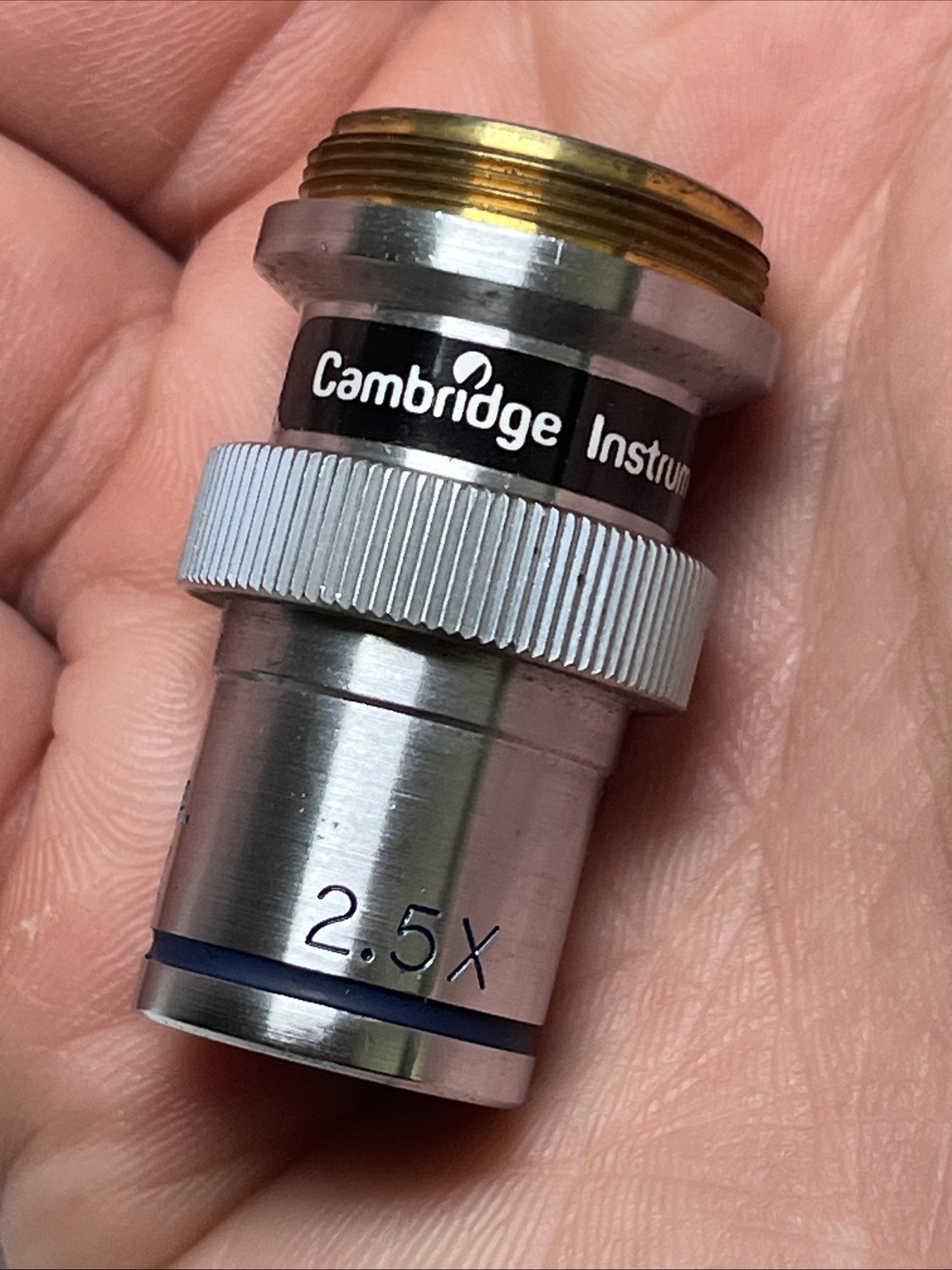 VTG Cambridge Instruments Planachromat Lens 0.18 Cover Glass 2.5X 0.06 N.A. VGC!