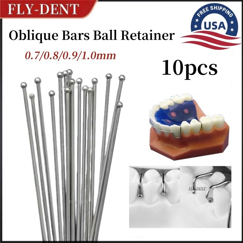 10* Dental Orthodontic Ball Retainer Clasp Wire Oblique Bar Teeth Position Hold