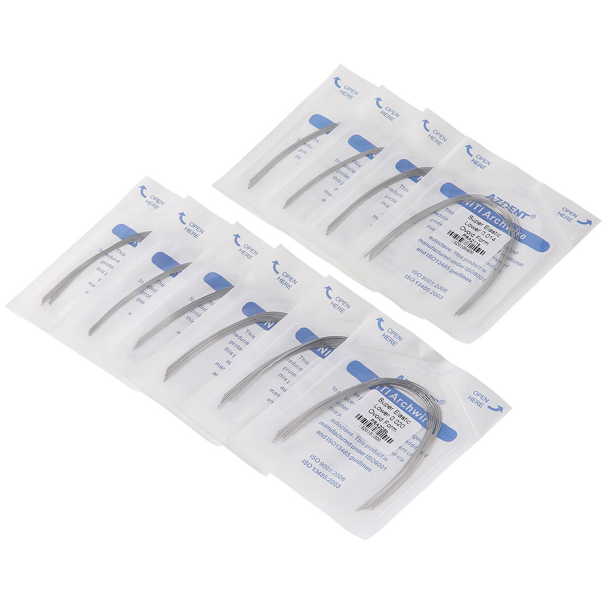 AZDENT Dental Orthodontic Brackets Braces/Super Elastic Niti Ovoid Arch Wires