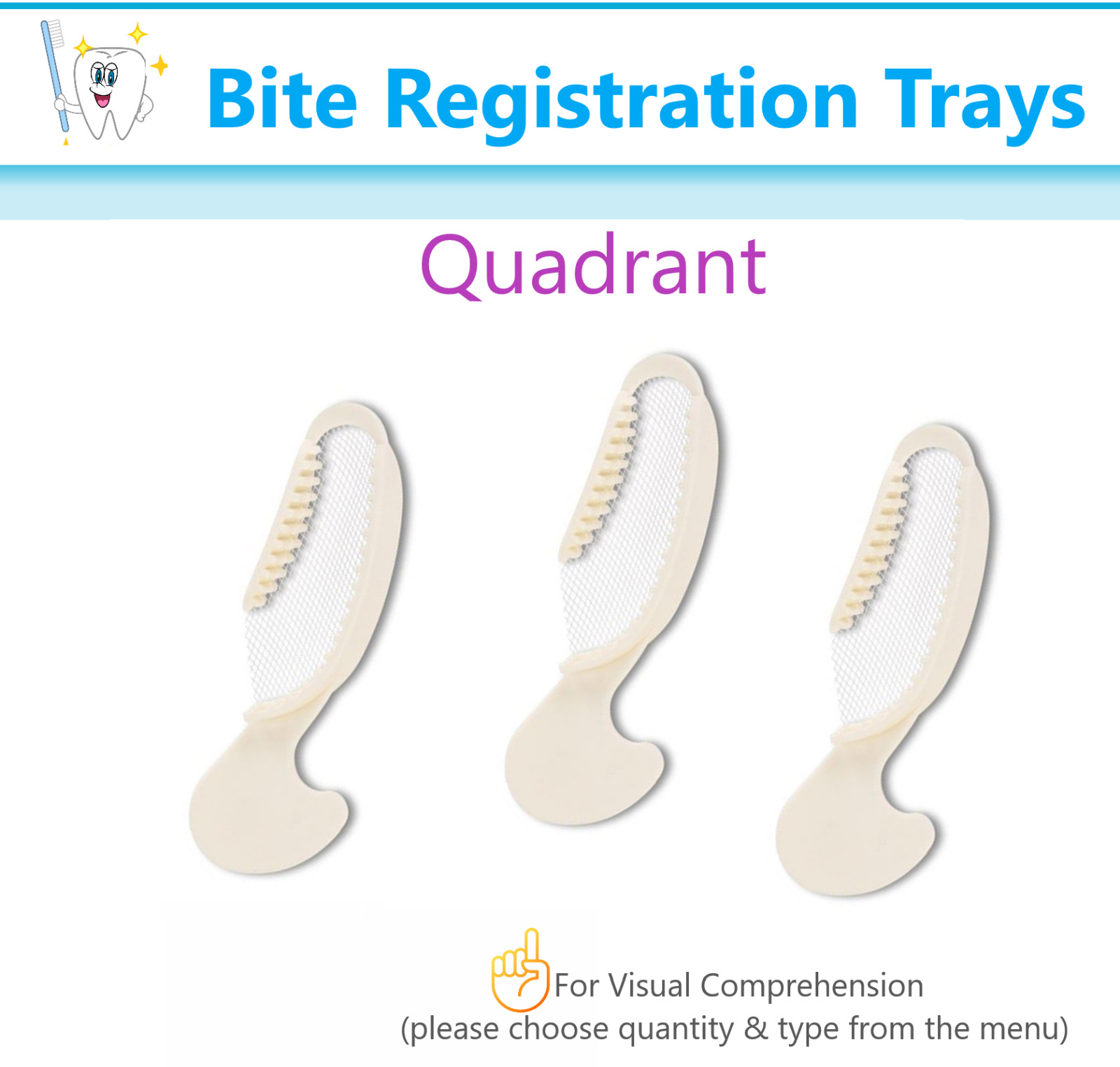 VPS Impression Bite Registration Trays Triple Tray Mold Choose Size, 50-100/PK