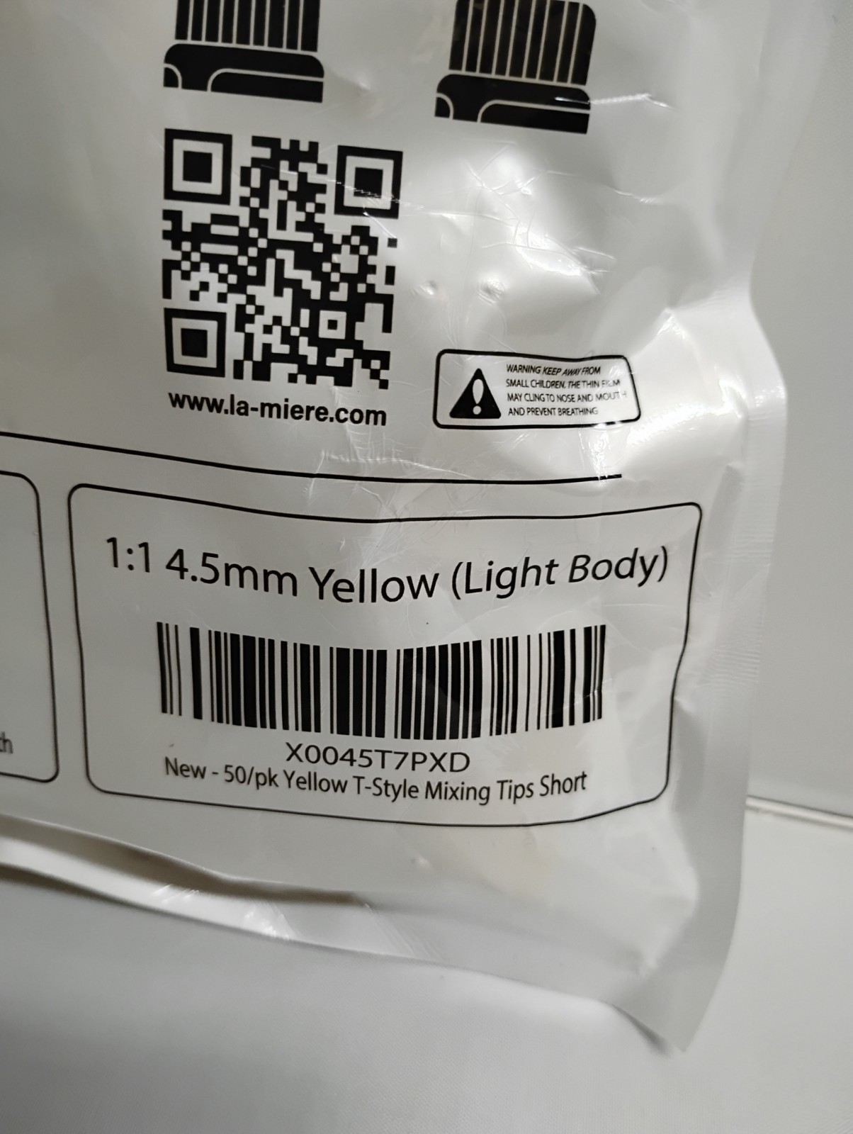 La Miere High Performance Dental Mixing Tips Short 4.5mm T-Style Yellow 50ct