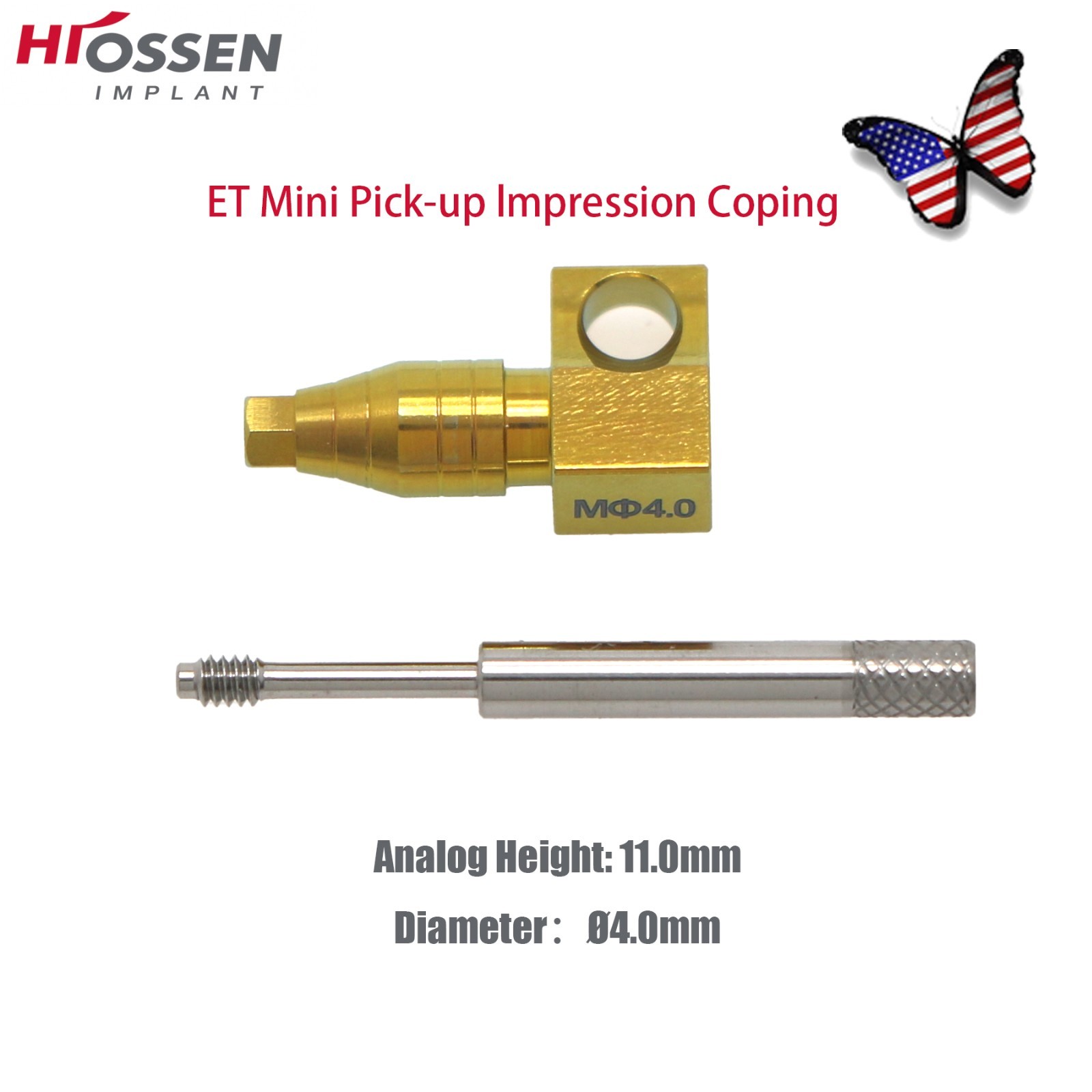 US Impression Transfer Coping Mini & Regular Hex Open / Closed Tray Hiossen ET