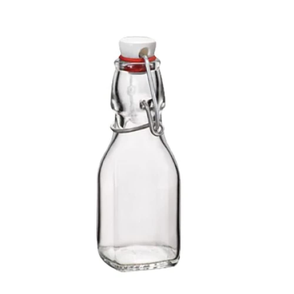 Bormioli Rocco Swing Bottle – 4.25 oz, Recyclable Glass 4.3 Ounces, Clear