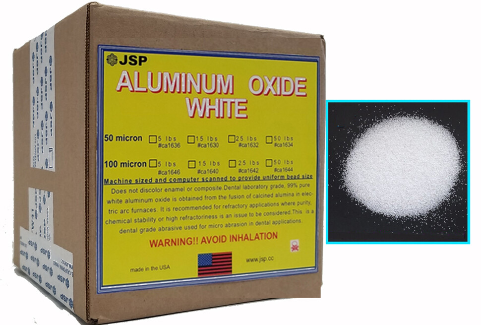 WHITE ALUMINUM OXIDE POWDER, 50 micron (240 grit) 50 lbs(ca1634)