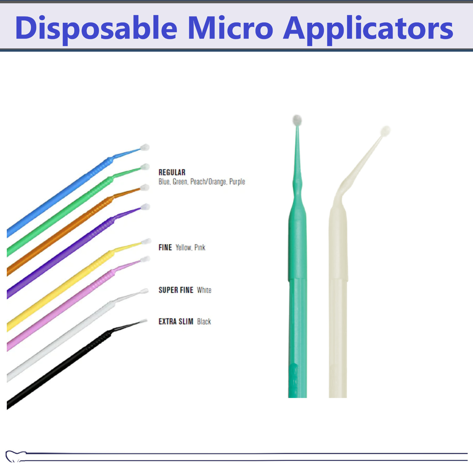 400 Microbrush Micro Brush Applicator Tips Regular, Fine, Super Fine Dental USA