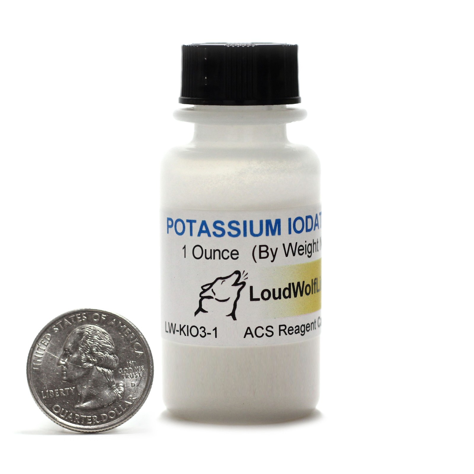 Potassium Iodate, 1 Oz, ACS Reagent Grade 99.9% Pure, Sturdy Bottle FROM USA