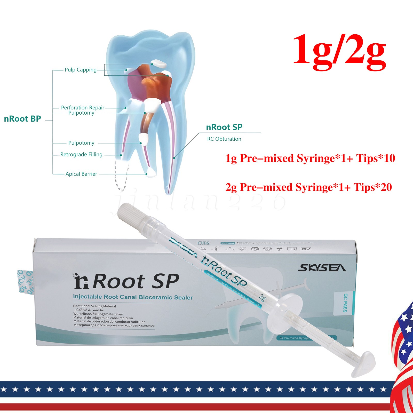 N-Root SP Injectable Root Canal Bioceramic Sealer 1g/2g Syringe