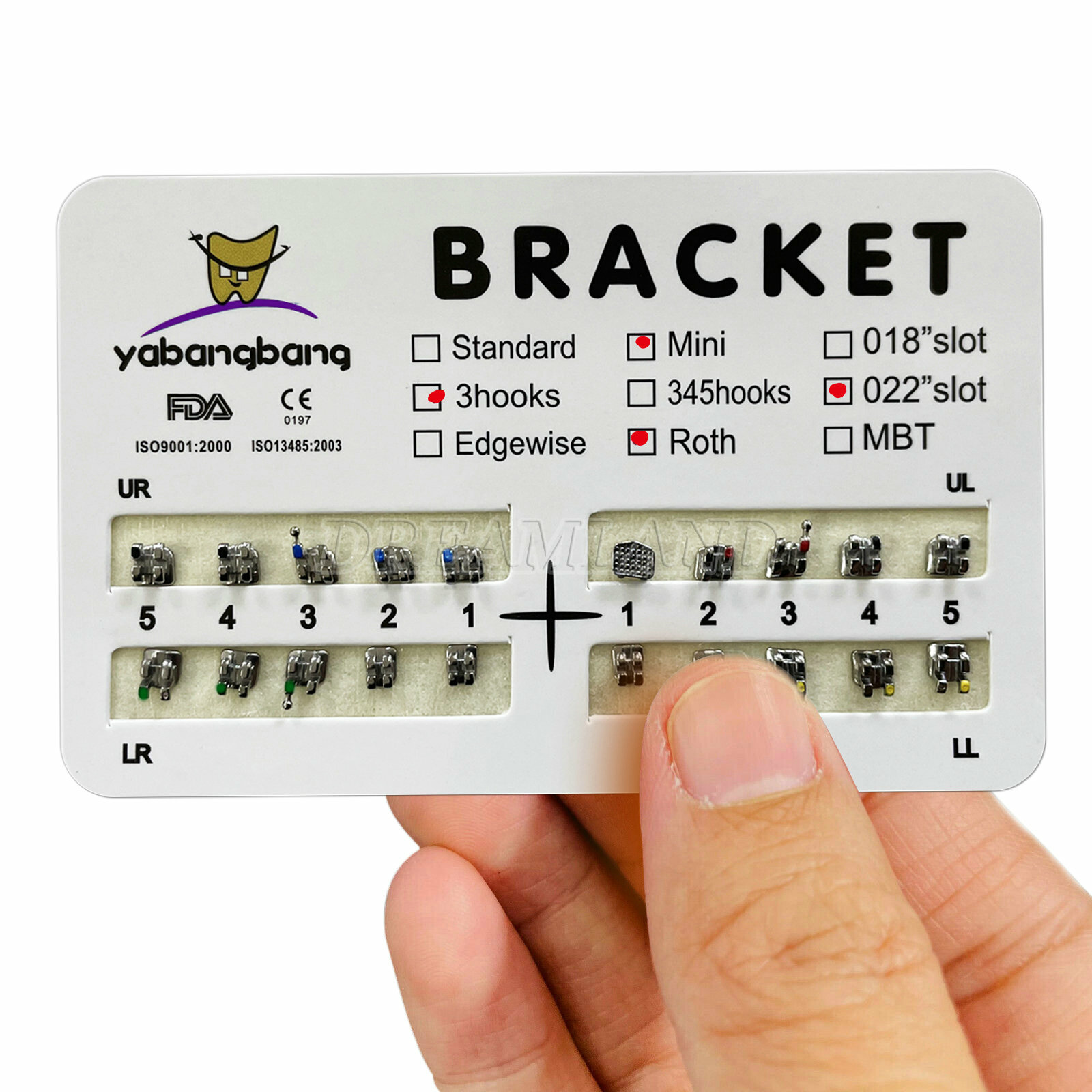 10 X Dental Orthodontic Brackets Mini Roth 0.022 Slot 3hooks No.3