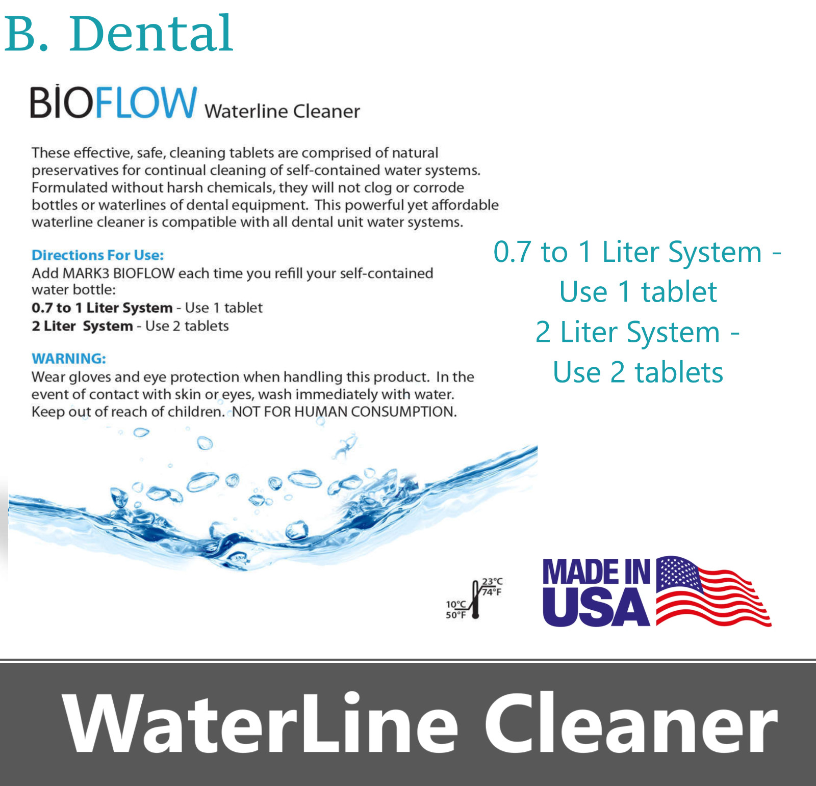 MARK3 BIOFLOW Waterline Cleaner Tablets All Dental Units Box/60, Made in USA