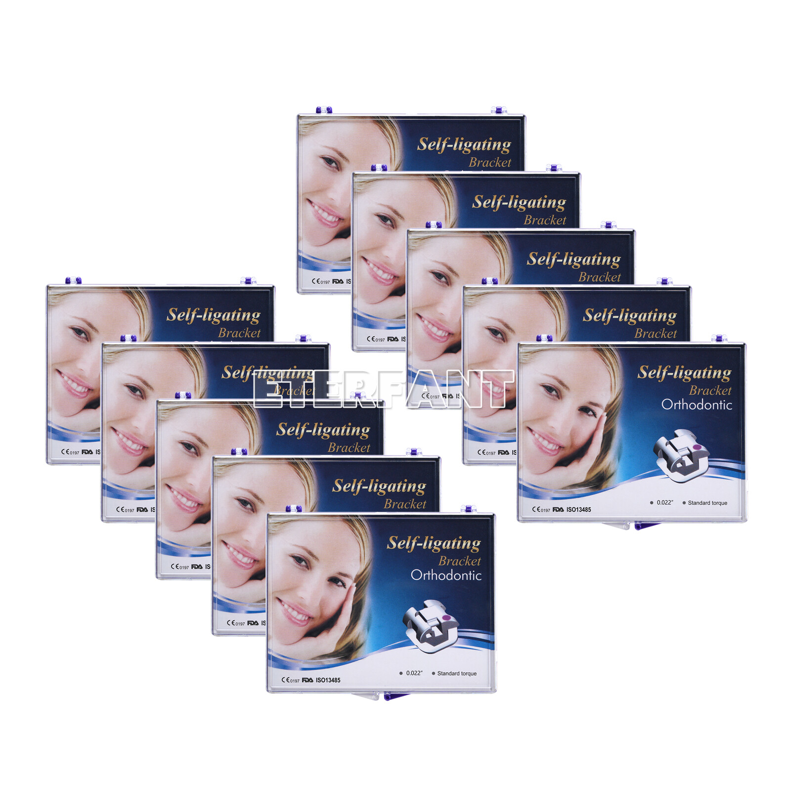 ETERFANT Dental Orthodontic Self-Ligating Bracket Braces Roth 022 345Hooks+Tool