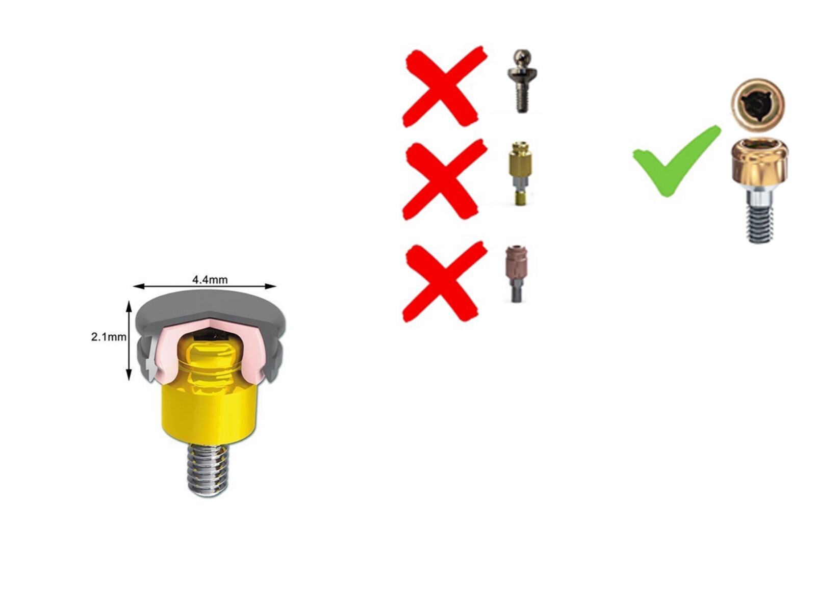 Locator Abutment Replac Retention cap Set Insertion Extraction Locator core Tool