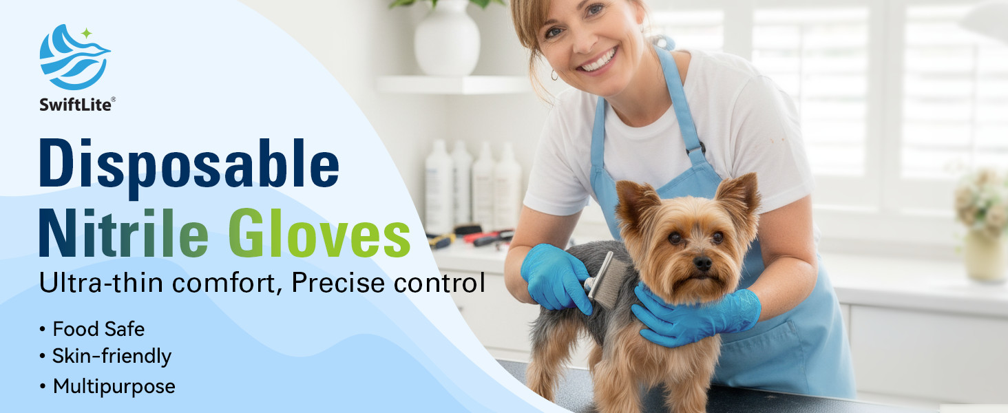 Nitrile Gloves, Food Safe Disposable Gloves Latex Free, Blue Rubber Gloves