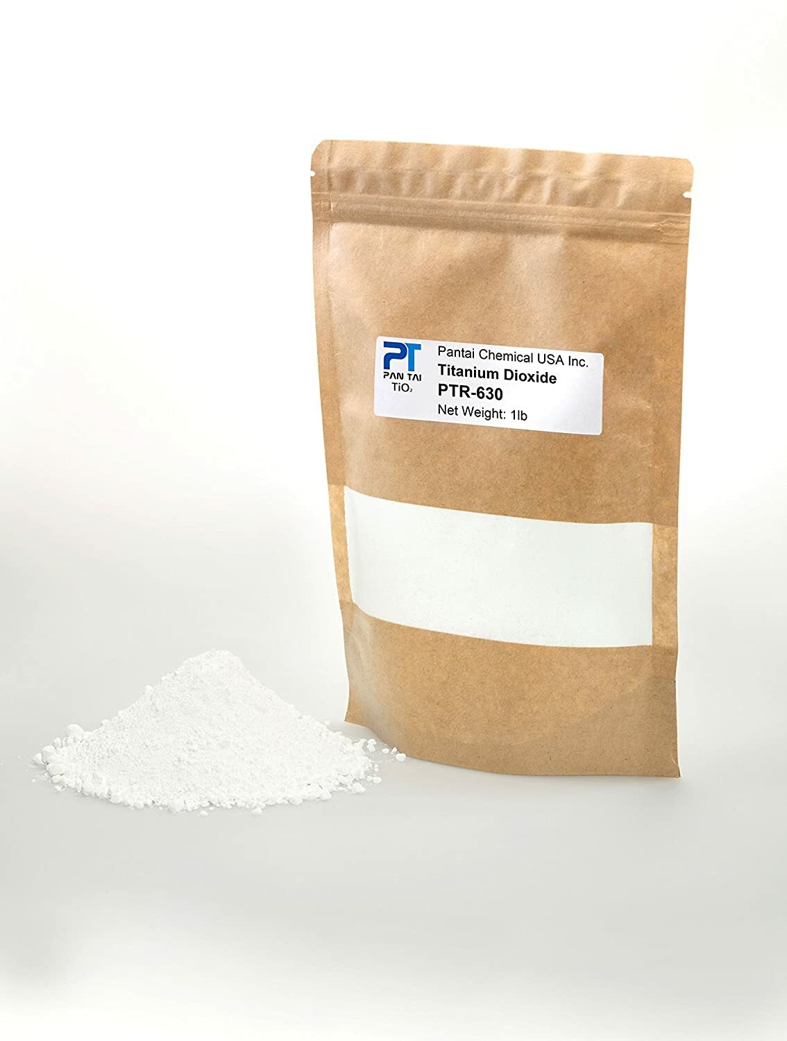 Titanium Dioxide Cosmetic Grade Pigment Colorant Resealable Pouch PTR-630 16 oz