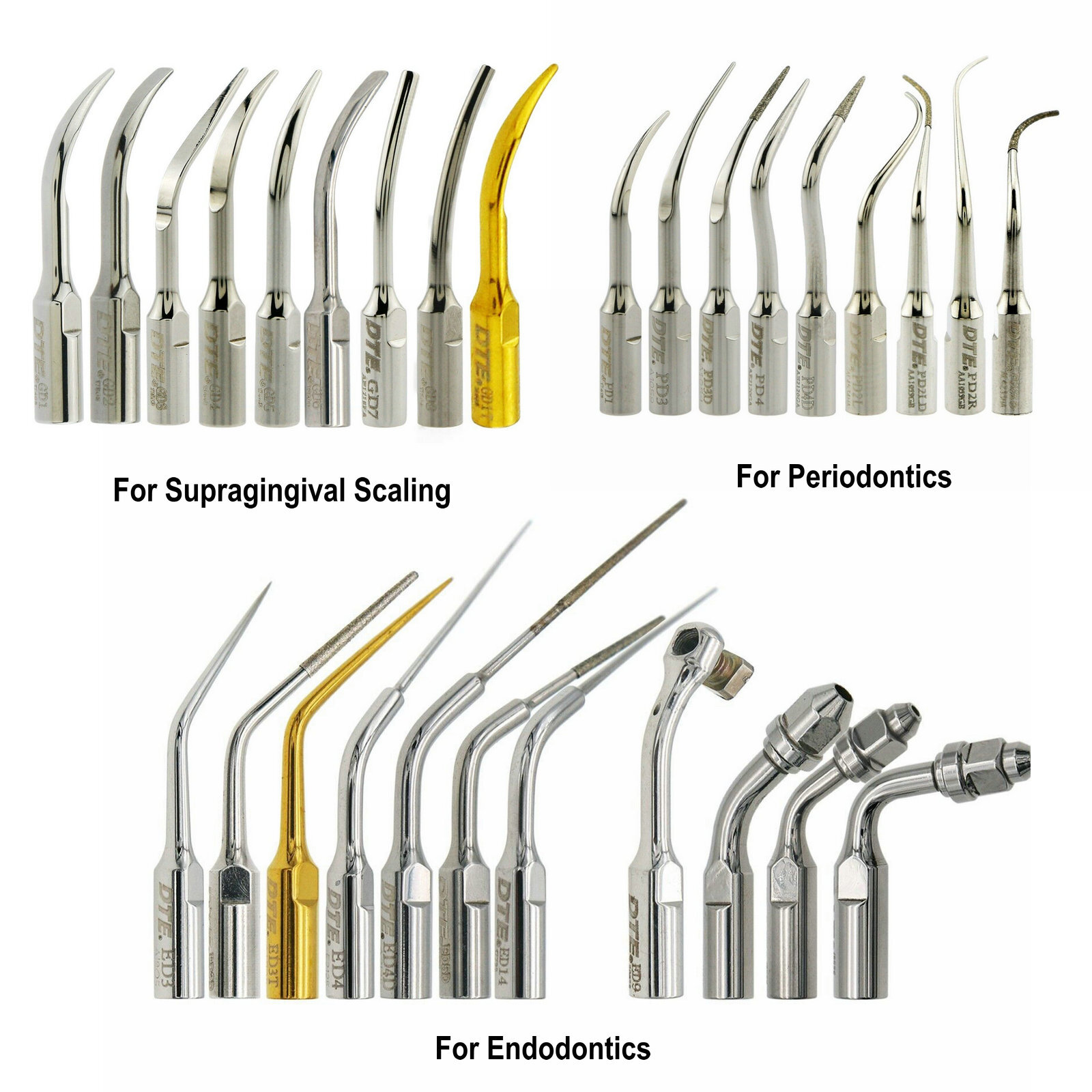 Woodpecker DTE Dental Ultrasonic Scaler Tips Endo Perio for SATELEC ACTEON NSK