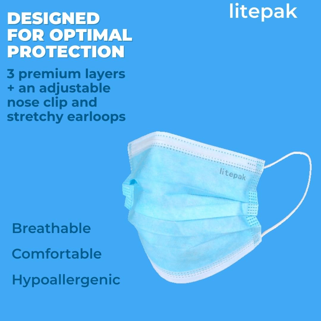 200pcs Kids Disposable Face Masks – 3 Ply 200 Count (Pack of 1), Blue