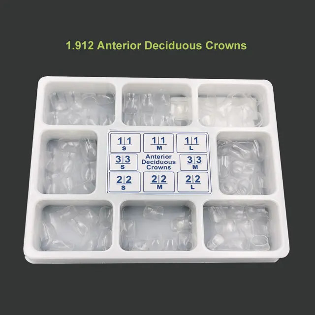 64Pcs Anterior Transparent Crowns Dental Pre-Crowned Temporary Adult Braces Kit