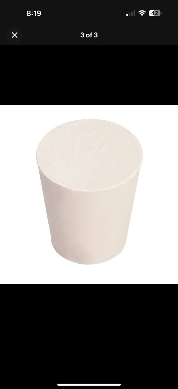 15pk Uxcell White Tapered Shaped Solid Rubber Stopper for Lab Tube – Size 3
