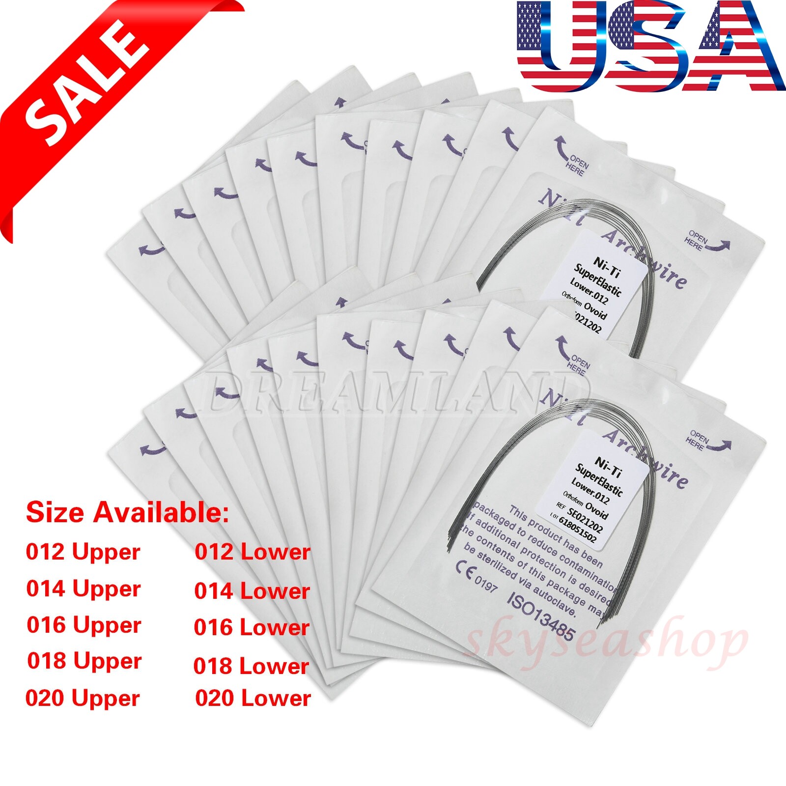 Arcos de Ortodoncia Dental Redondos Niti Arco de Alambre Ovoid Form 10pcs=1bag