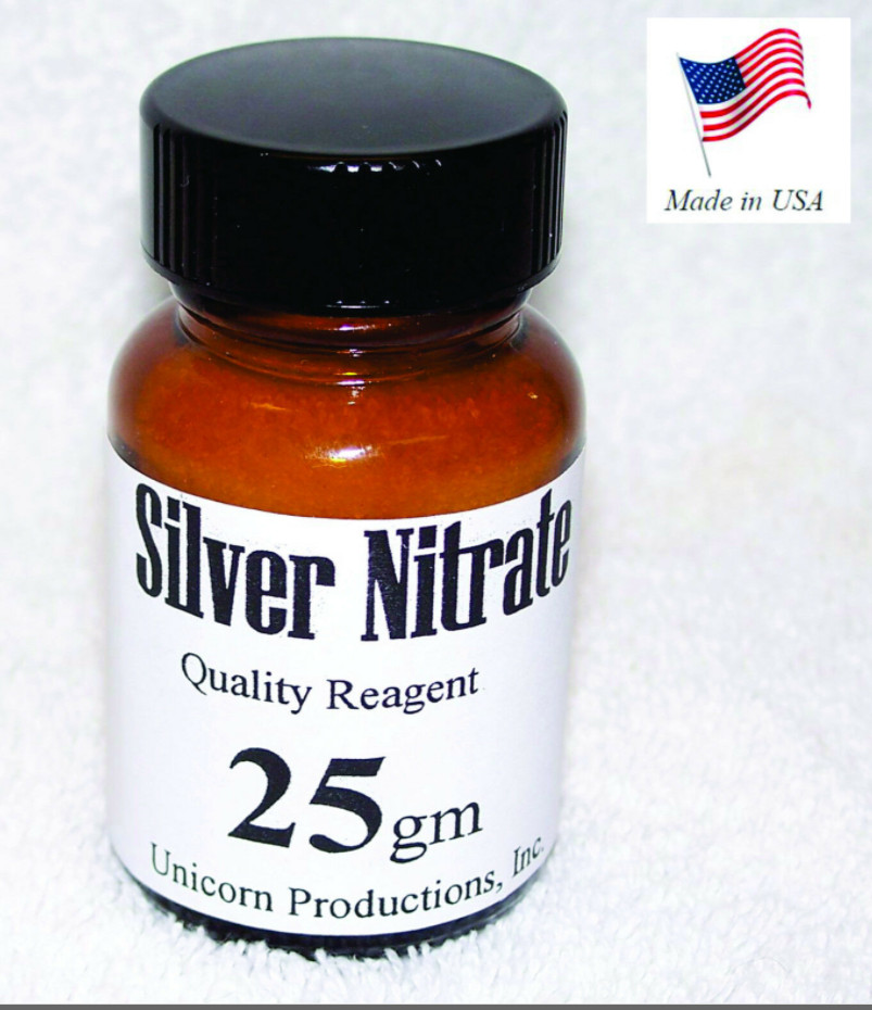 25 g Pure silver nitrate crystals made from 99.99% RCM silver bars ACS Grade