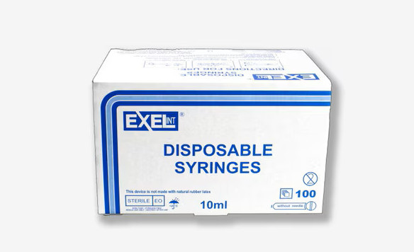Exel 10-12ml (10-12cc) Luer Lock Syringe, 100/Box