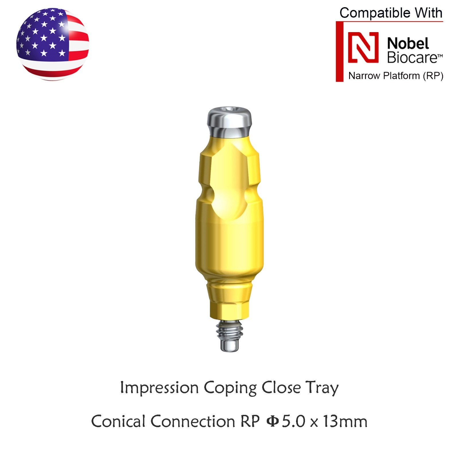 US Dental Nobel Biocare Active Impression Transfer Coping Open/Close Tray NP/RP