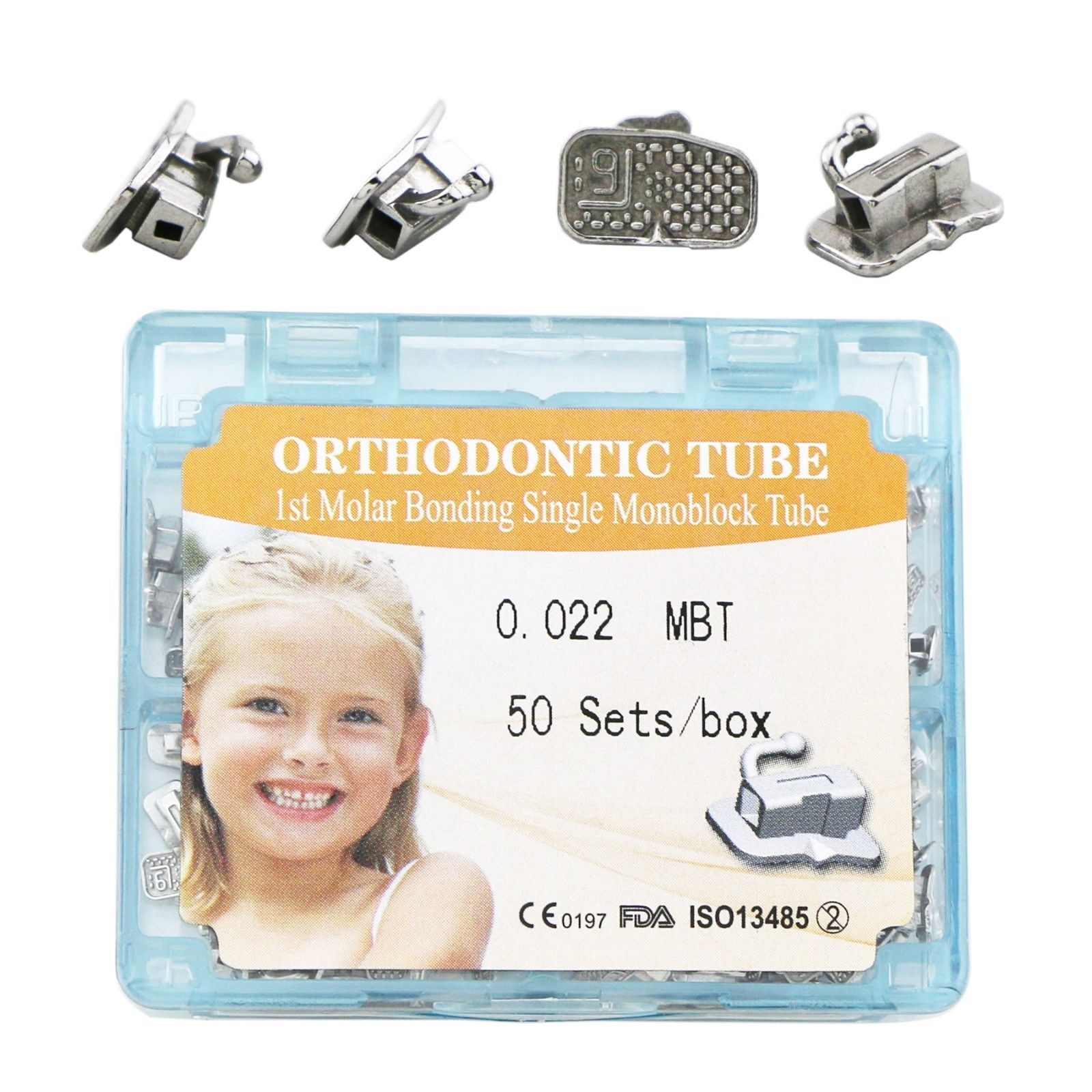 50Sets Dental Orthodontic Monoblock Buccal Tubes 022 1st 2nd Molar MBT Roth Tube