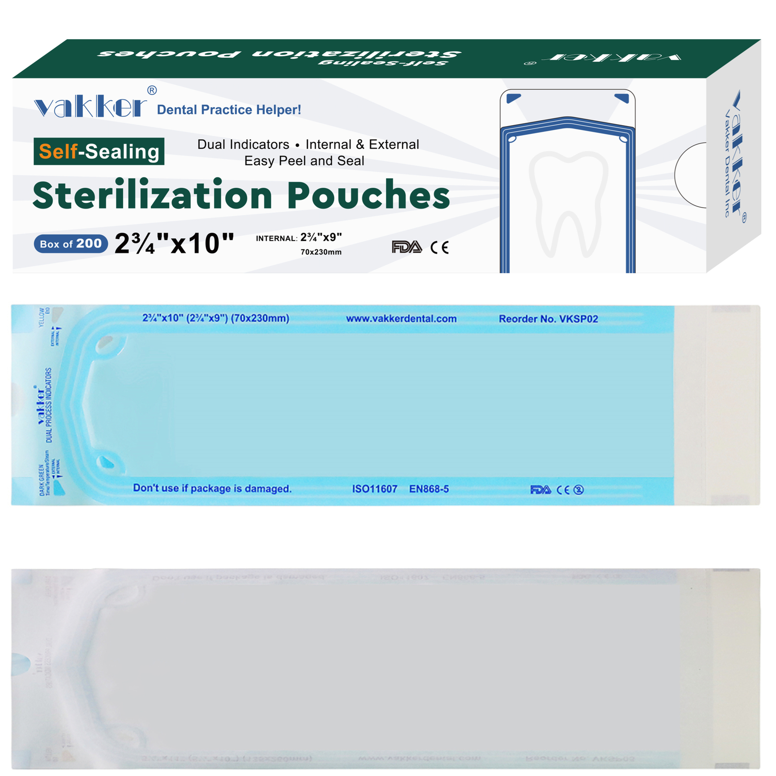 All Size Dental Self Seal Sterilization Pouches Autoclave Sterilizer Bag FDA