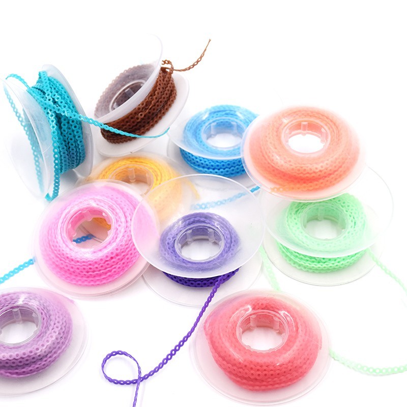 15 Feet/Roll Dental Orthodontic Elastic Power Chain SHORT For Braces 44 Colors