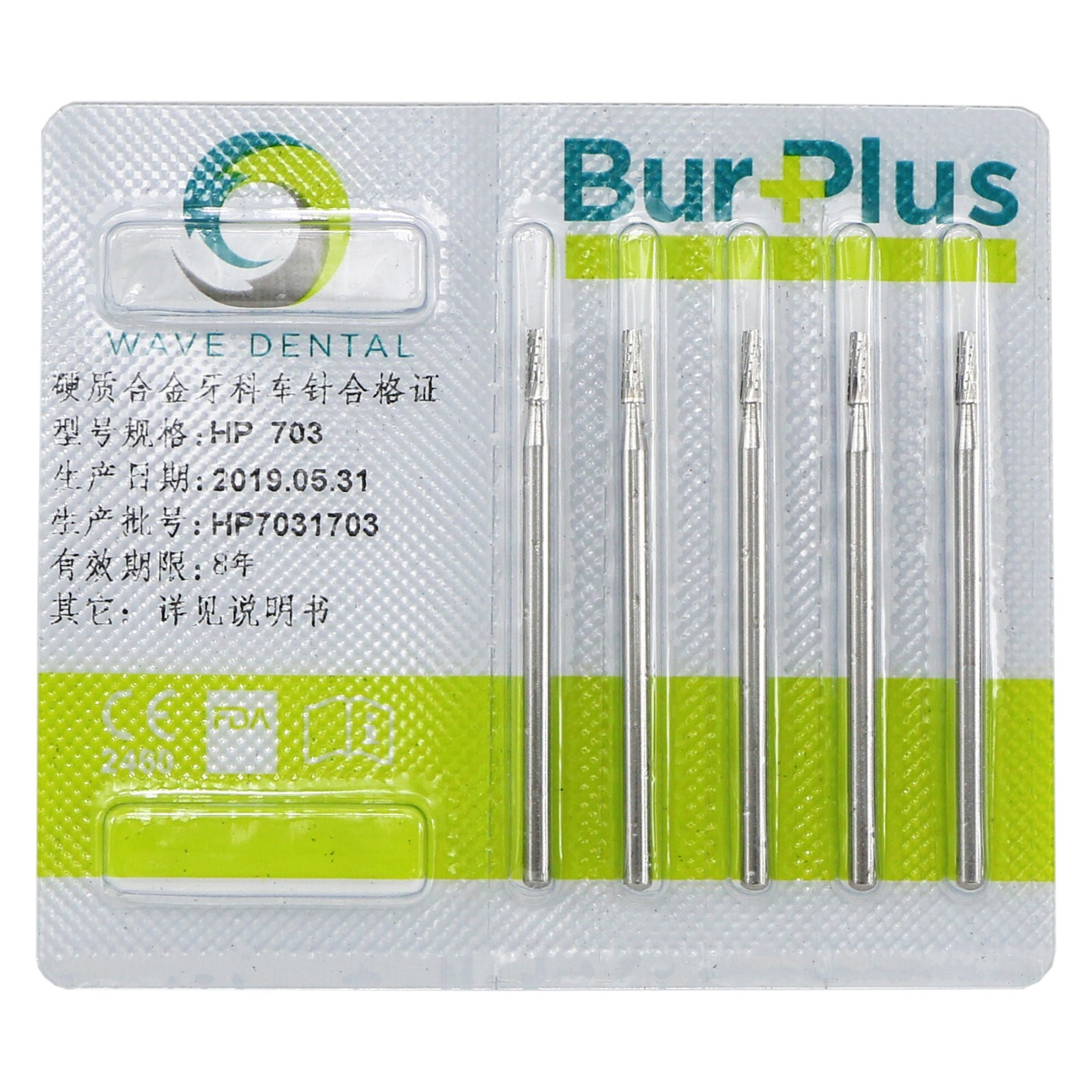 Wave Dental Carbide Long Straight Handpiece Bur HP699 699L 703 704 5Burs/Pack