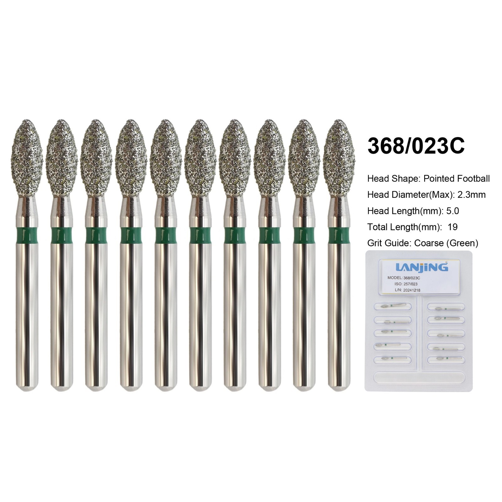Dental Round Diamond Bur FG Pear Round End Taper Football Egg Barrel High Speed