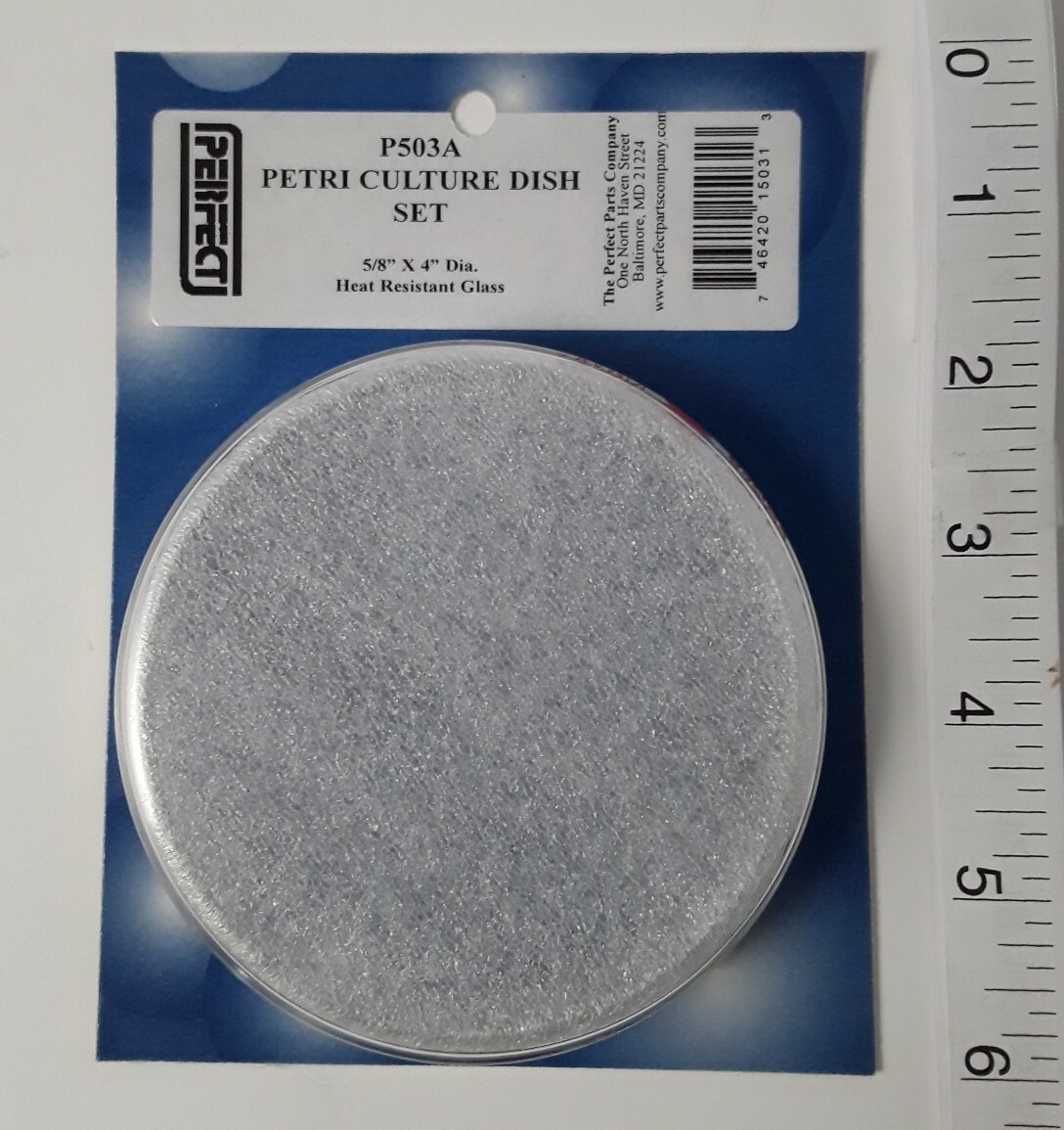 PERFECT Brand Petri Culture Dish Set Heat Resistant Glass 5/8″ × 4″ New P503A