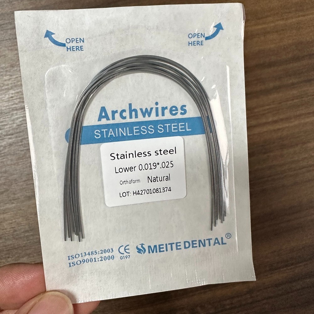 100Pc Dental Ortho S.S Arch Wire Round Rectangular Stainless Steel Wires Natural