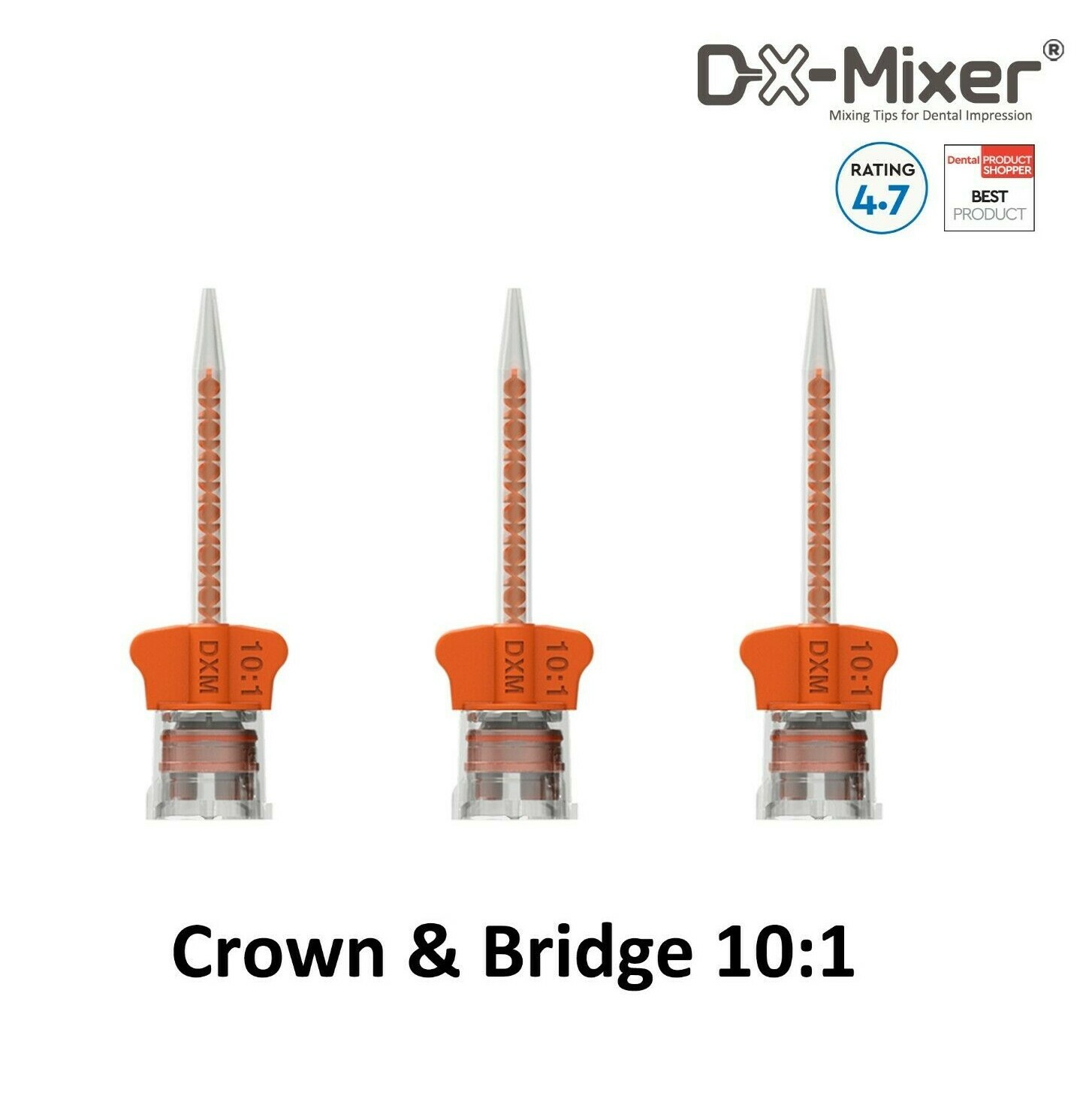 Mixing Tips Crown&Bridge orange Dental HP 10:1/4:1 ratio DX-Mixer 48pcs