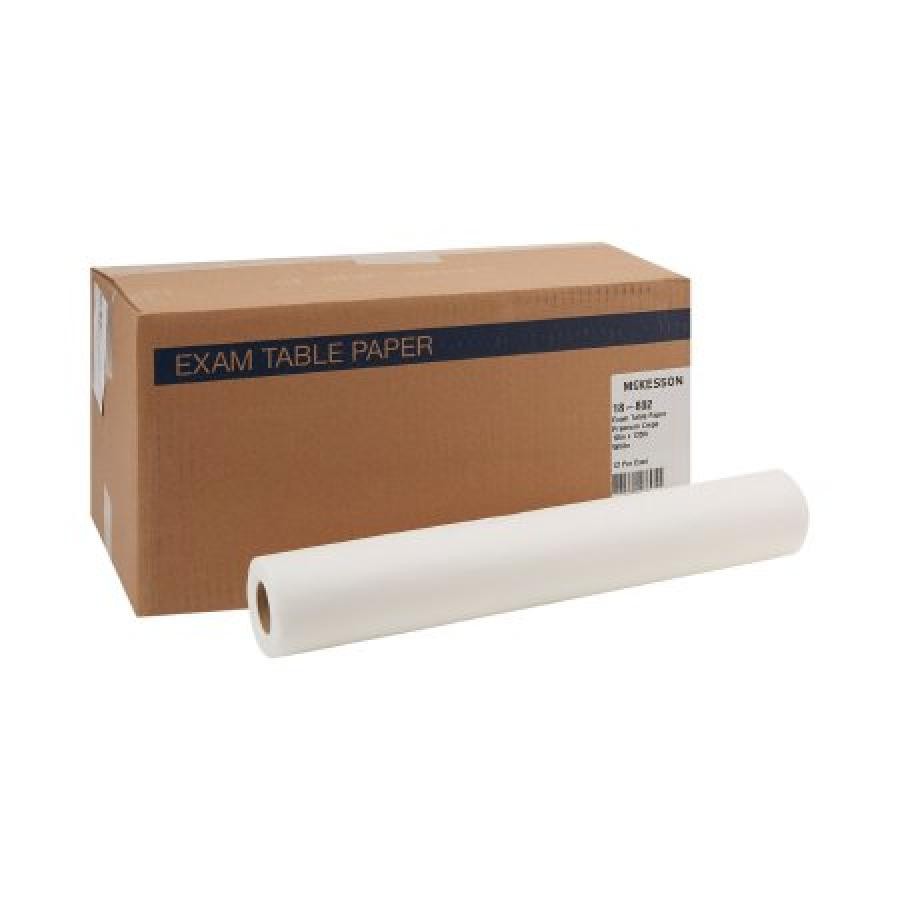 McKesson Exam Table Paper, 18 In x 125 Ft, White, Crepe, Free, 1 Count, 18-802