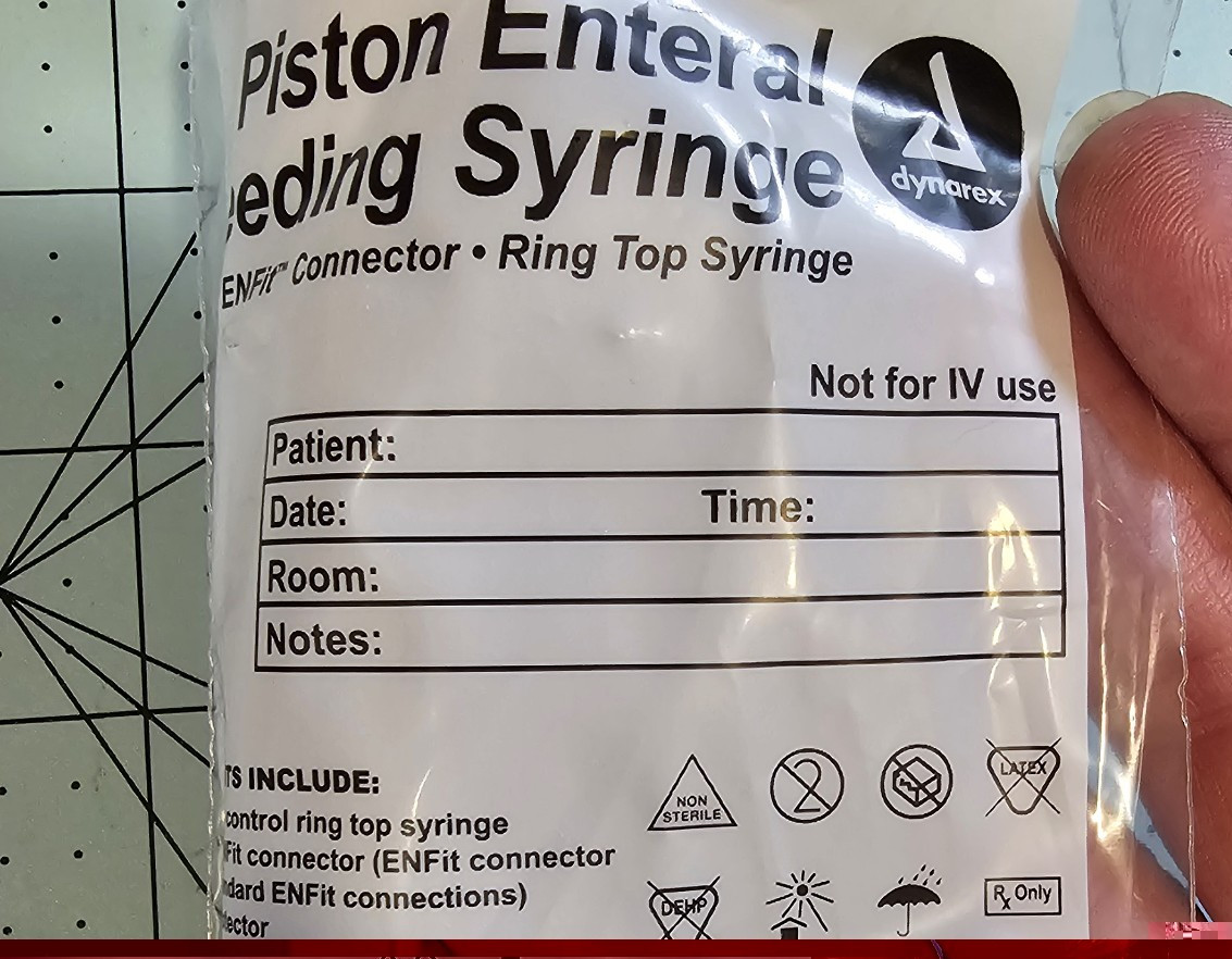 Syringe Enfit Enteral – 60 cc (mL) Feeding Syringe Enfit Connector / 2 per F/S