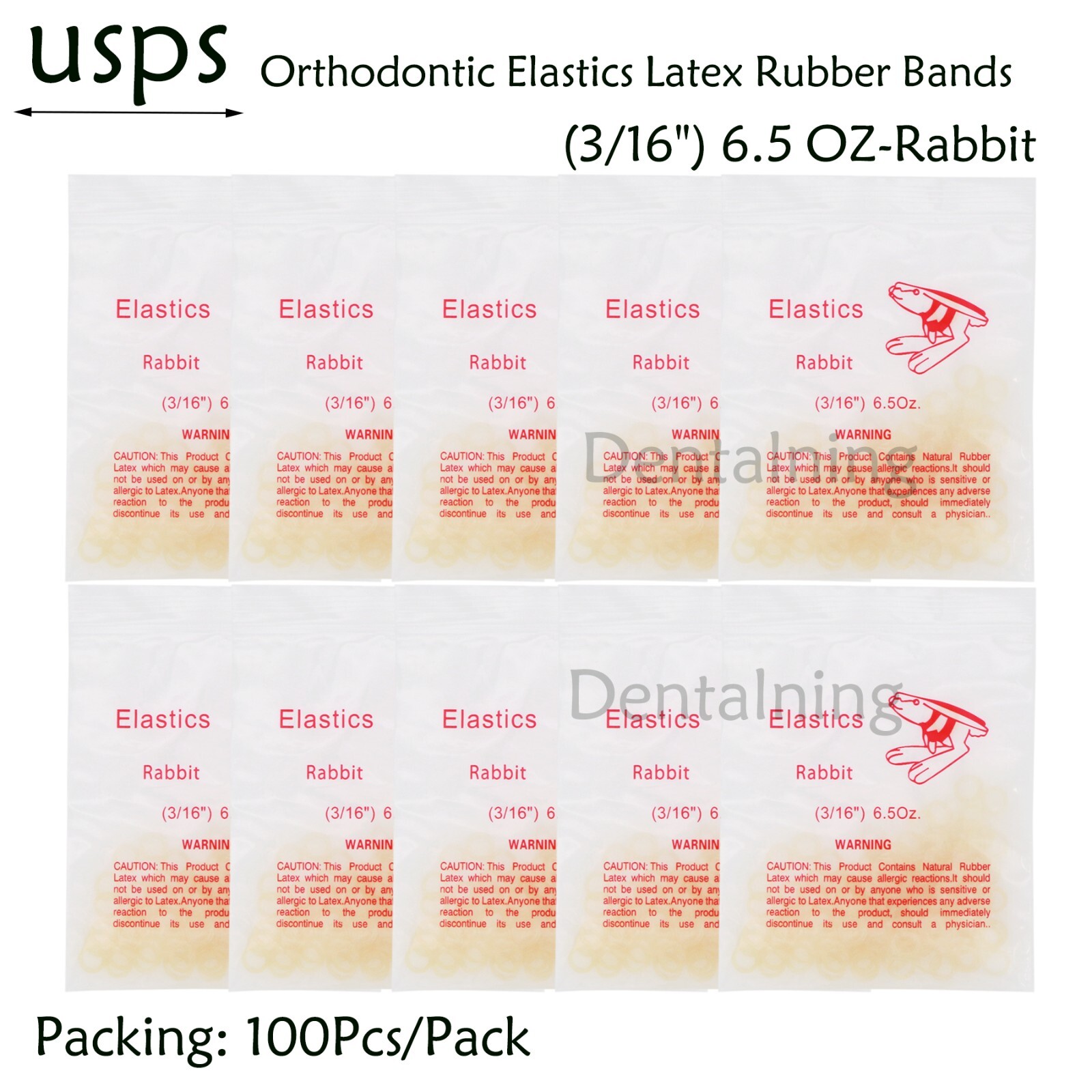 US Dental Ortho Elastics Latex Braces Orthodontic Rubber Bands 3.5 5.0 6.5 OZ