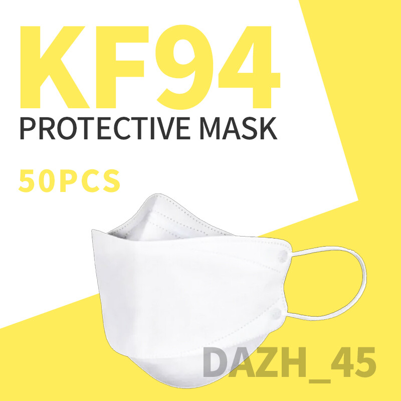 50/100 Pcs White KF94 Protective 4 Layer Face Mask Disposable Adult Face Cover