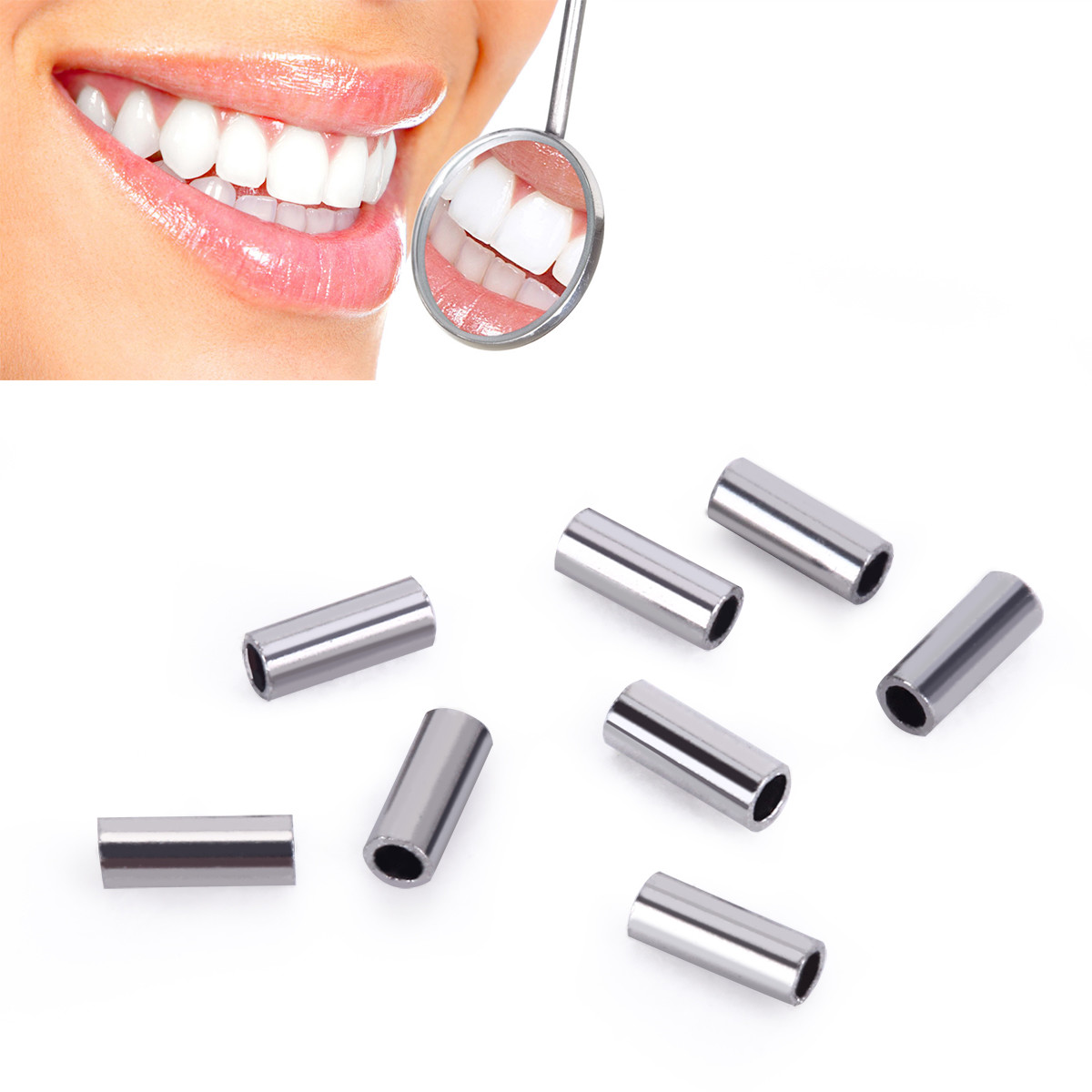 Dental Orthodontic Crimpable Mini Stops 0.5mm/0.8mm for Round Arch Wire 10pc/bag
