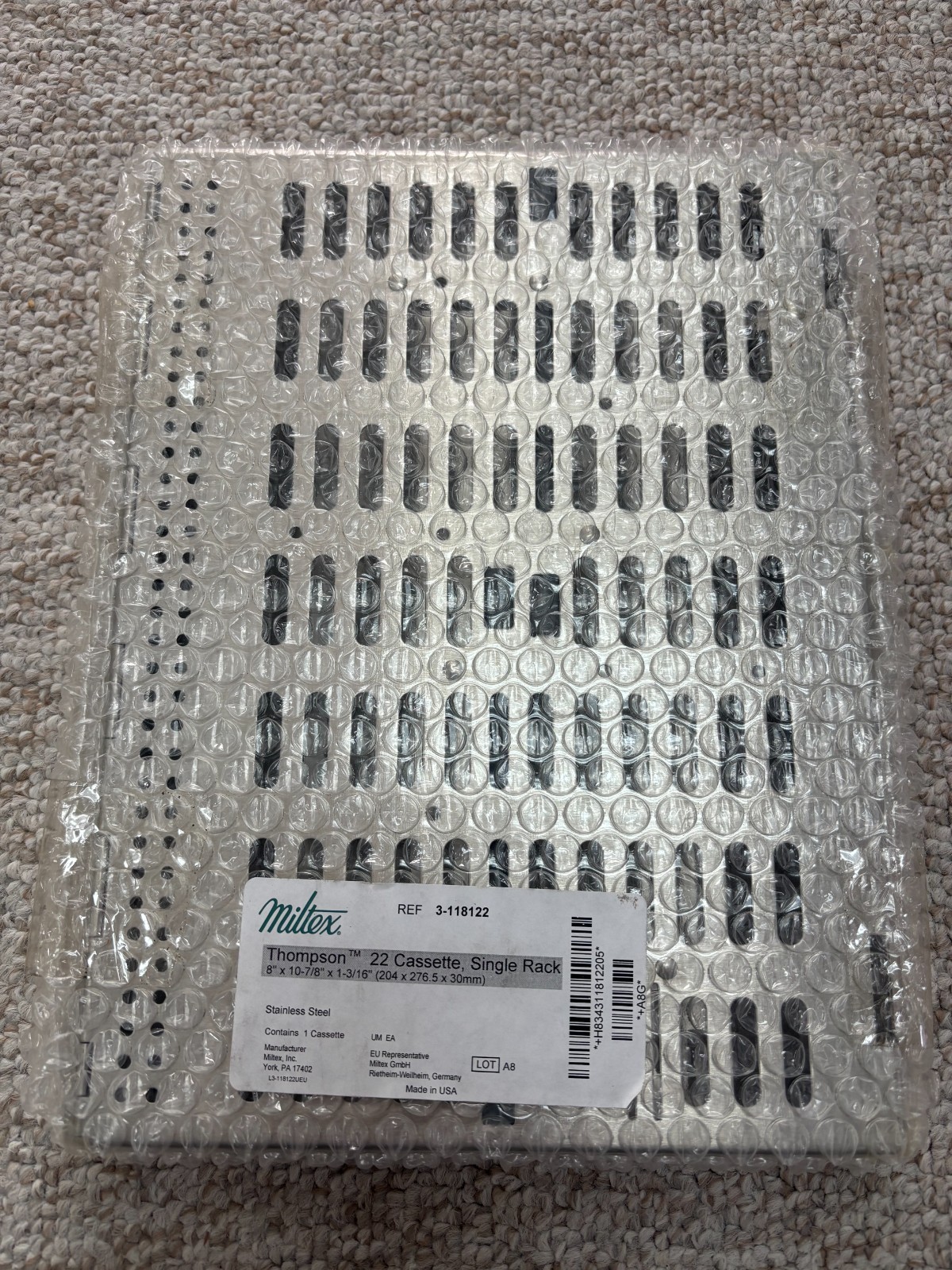 Miltex-Thompson 22 Cassette Single Rack 3-118122 New