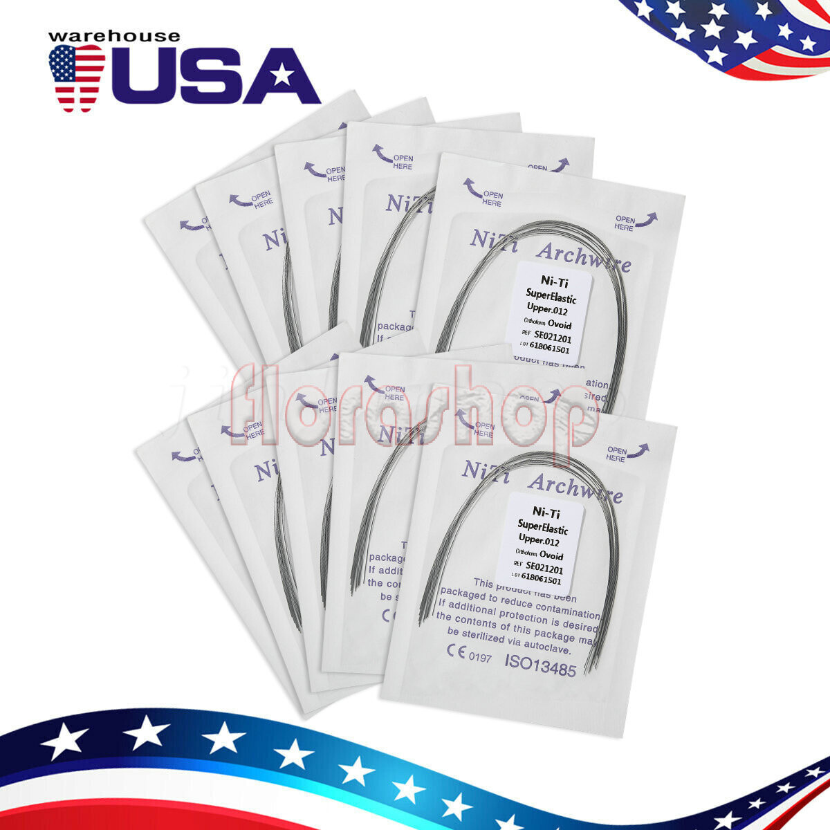 10-1000pcs Dental Super Elastic Niti Round Arch Wires Ovoid for Bracket Braces