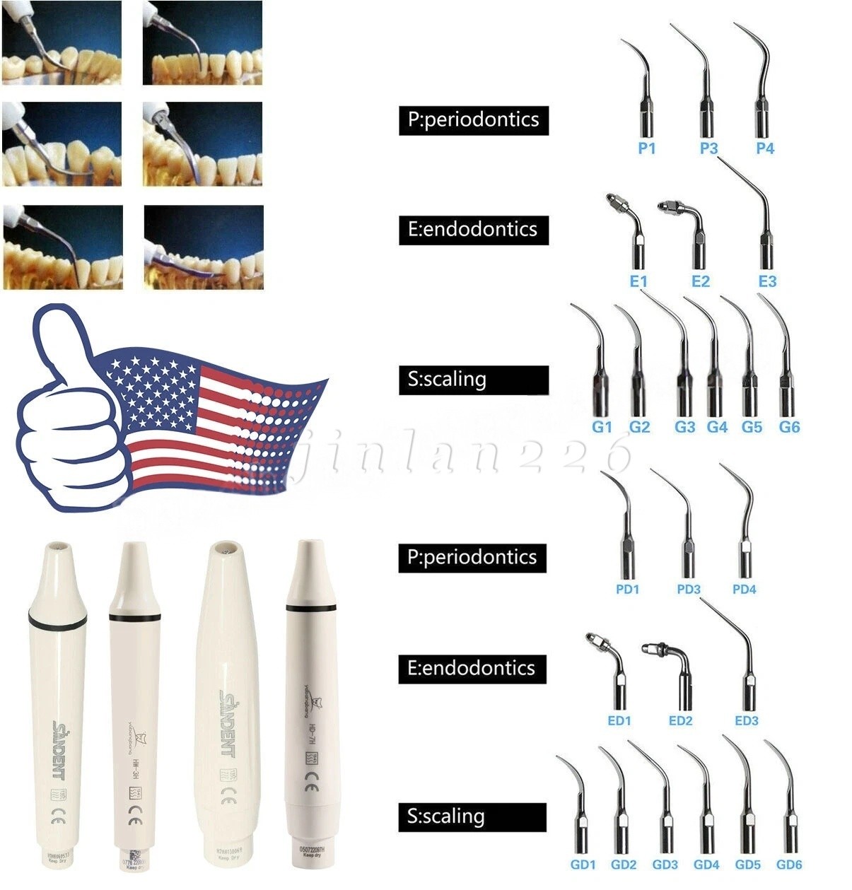 Dental Piezo Scaler Tips Torque Wrench Key for EMS Woodpecker/ DTE SATELEC tips