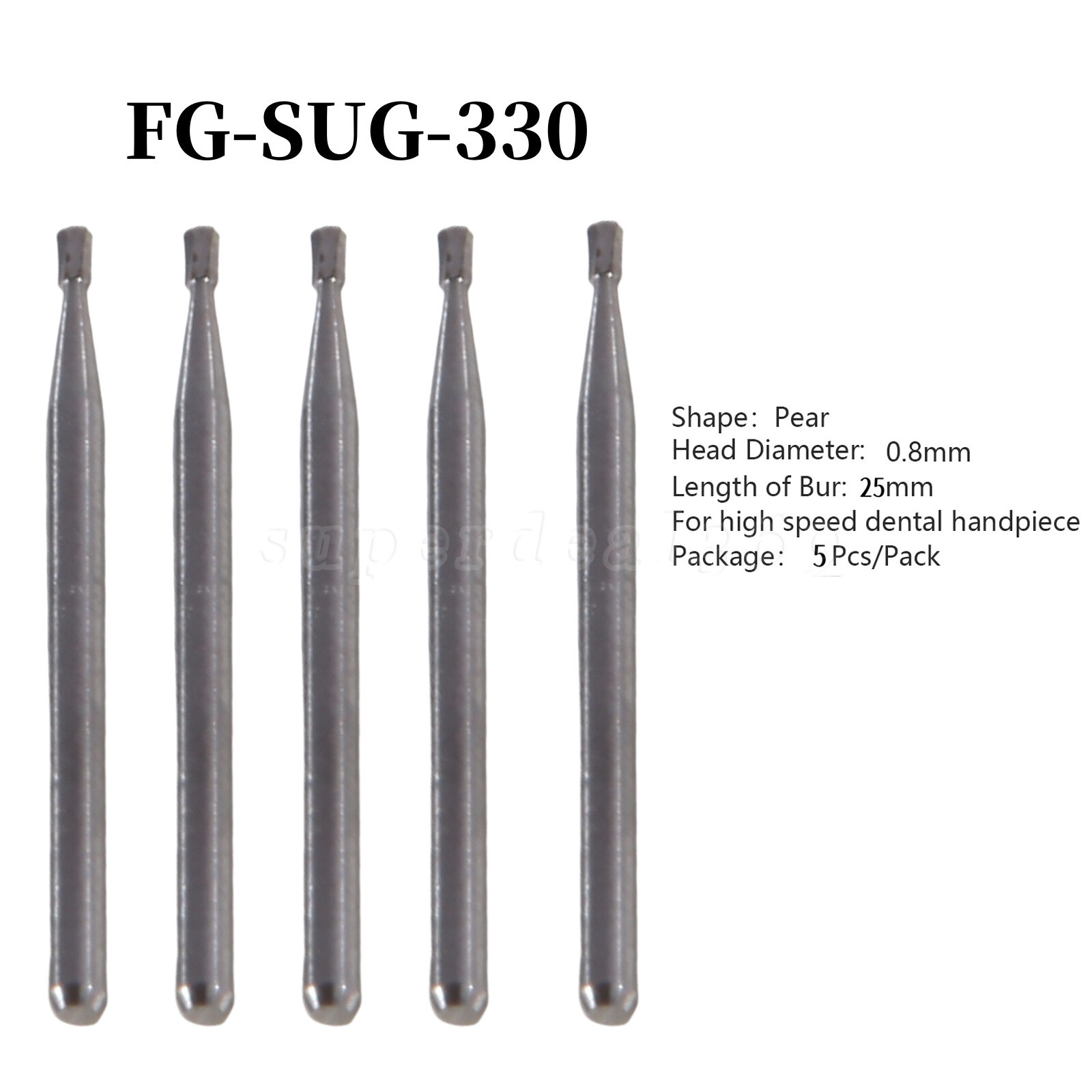 5-50PCS Dental Pear Shape Surgical Carbide Burs FG SURG 330 25mm High Speed SA