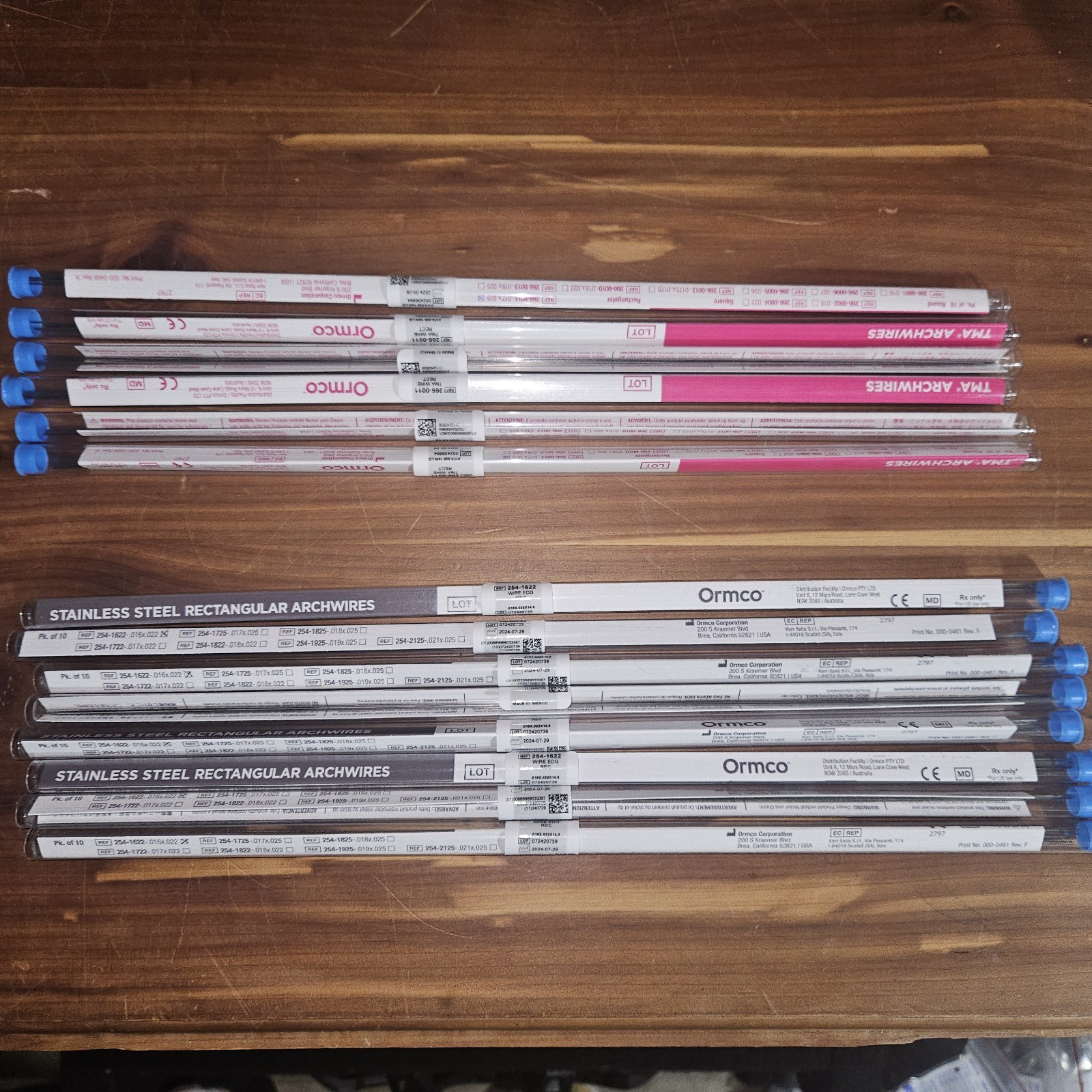 Ormco Orthodontic Surplus Lot 278 Packs Alias Bracket Alexander Archwire Tube