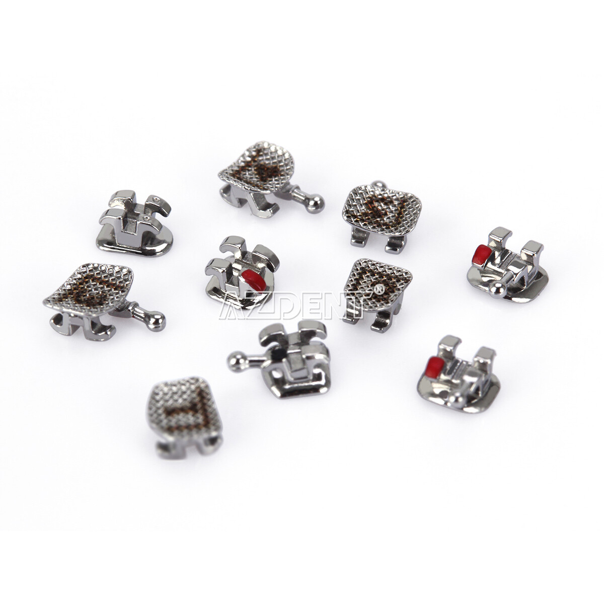 AZDENT Dental Orthodontic Bracket Braces Mini Roth/MBT .022 Hooks 345 Laser Mark