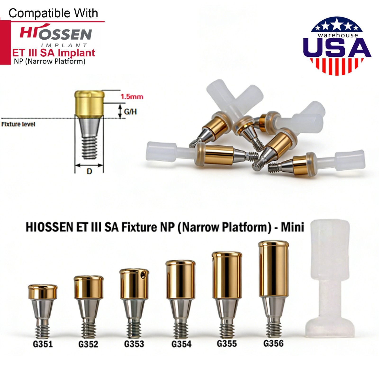 US Dental Fits Hiossen Zest Legacy Locator Abutment Internal Hex Mini & Regular