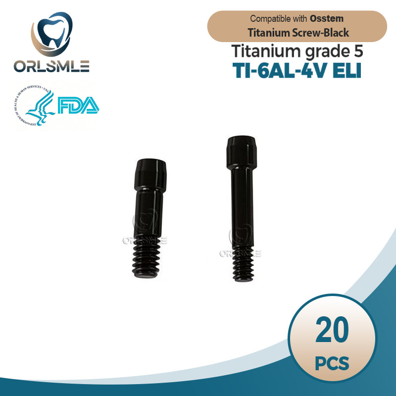 20Pcs Dental titanium Screw Black Fit to Hiossen Osstem TS Mini / Regular