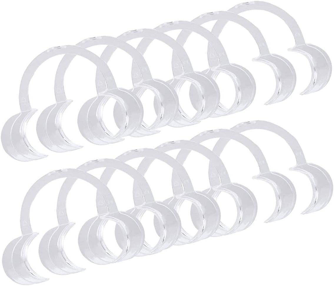 20 Pieces (Size M) C-Shape Teeth Whitening Cheek 20 Count (Pack of 1), Clear